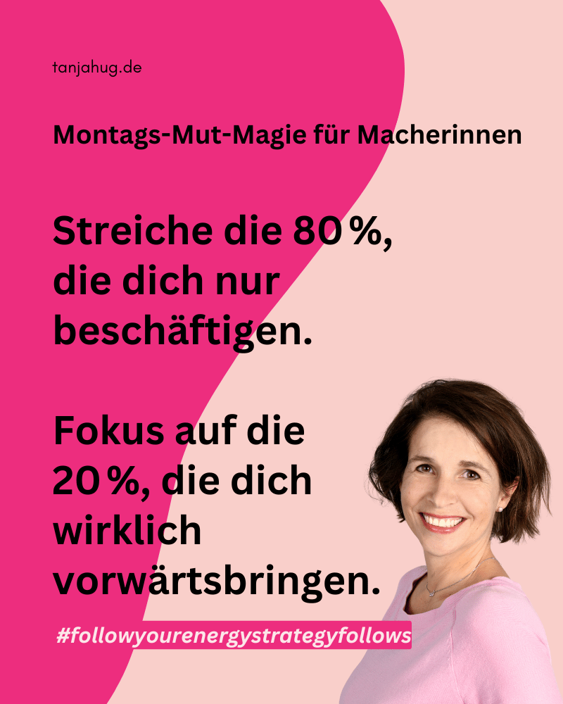 80-20 Regel fürs Sidebusiness tanjahug.de 80-20 Regel für nebenberuflich selbstständige Frauen